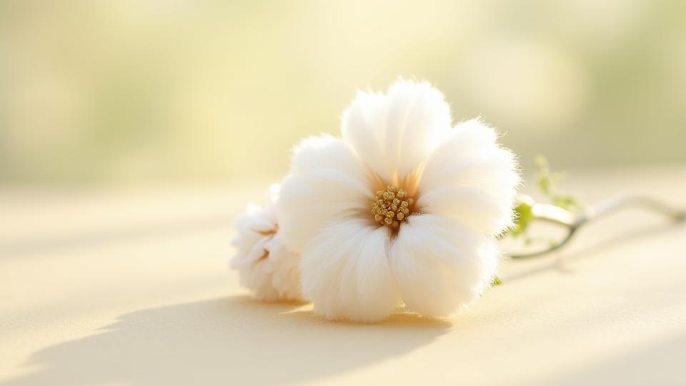 Une fleur de coton très douce, symbole de pureté et d'apaisement